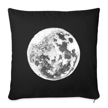 Full moon - Sofa pillowcase 17,3'' x 17,3'' (45 x 45 cm) - black - Front