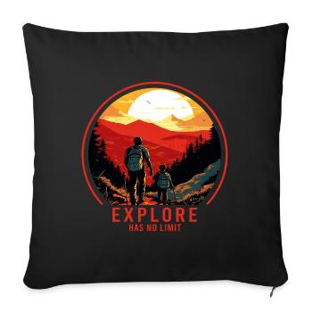Hiking Walker Father and Son Father's Day Gift - Sofa pillowcase 17,3'' x 17,3'' (45 x 45 cm) - black - Front