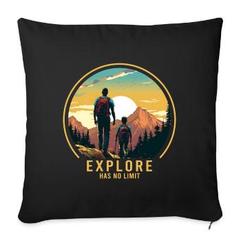 Hiking Walker Father and Son Father's Day Gift - Sofa pillowcase 17,3'' x 17,3'' (45 x 45 cm) - black - Front