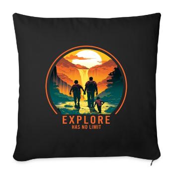 Hiking Walker Father and Son Father's Day Gift - Sofa pillowcase 17,3'' x 17,3'' (45 x 45 cm) - black - Front