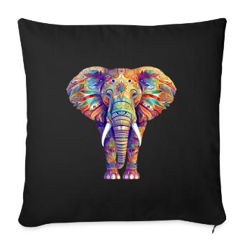 Elefant - Sofakissenbezug 45 x 45 cm - Schwarz - Vorne