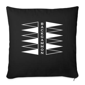 Boardgame Chess Backgammon Game Night - Sofa pillowcase 17,3'' x 17,3'' (45 x 45 cm) - black - Front
