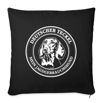 Deutscher Teckel Jagdgebrauchshund Jagdhunde Hunde - Sofakissenbezug 45 x 45 cm - Schwarz - Vorne