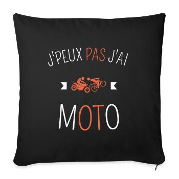 J Peux Pas J ai Moto - Housse de coussin décorative 45 x 45 cm - noir - Devant