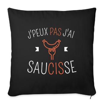 J Peux Pas ai Saucisse - Housse de coussin décorative 45 x 45 cm - noir - Devant