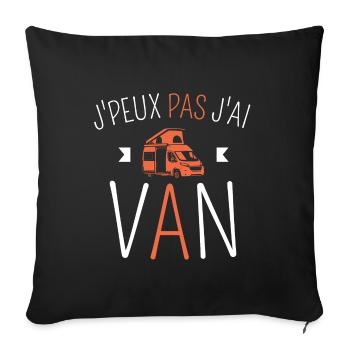 J peux pas j ai van - Housse de coussin décorative 45 x 45 cm - noir - Devant