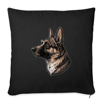 Berger allemand - Housse de coussin décorative 45 x 45 cm - noir - Devant