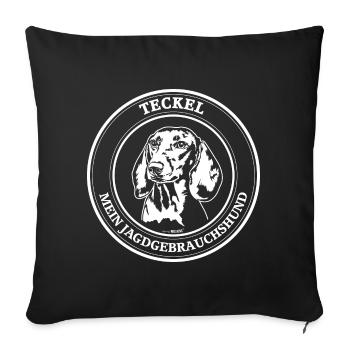 Teckel Jagdgebrauchshund Jagdhund Hunde Wilsigns - Sofakissenbezug 45 x 45 cm - Schwarz - Vorne