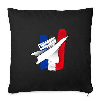 Concorde avion de ligne made in FRA. - Housse de coussin décorative 45 x 45 cm - noir - Devant
