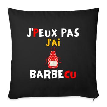 J peux pas j ai barbecue - Housse de coussin décorative 45 x 45 cm - noir - Devant