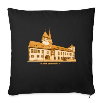 Hôtel de ville de Marktredwitz Haute-Franconie Bavière - Housse de coussin décorative 45 x 45 cm - noir - Devant
