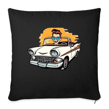 Clément en cabriolet - Housse de coussin décorative 45 x 45 cm - noir - Devant