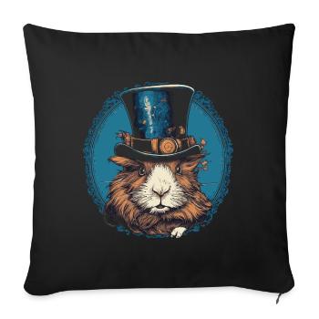 Steampunk guinea pig - Sofa pillowcase 17,3'' x 17,3'' (45 x 45 cm) - black - Front