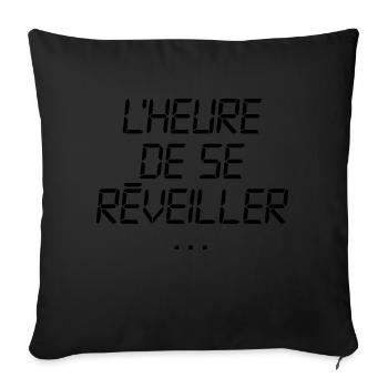 LHEURE DE SE REVEILLER - Housse de coussin décorative 45 x 45 cm - noir - Devant