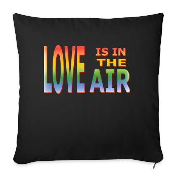 Love is in the air - Sofa pillowcase 17,3'' x 17,3'' (45 x 45 cm) - black - Front