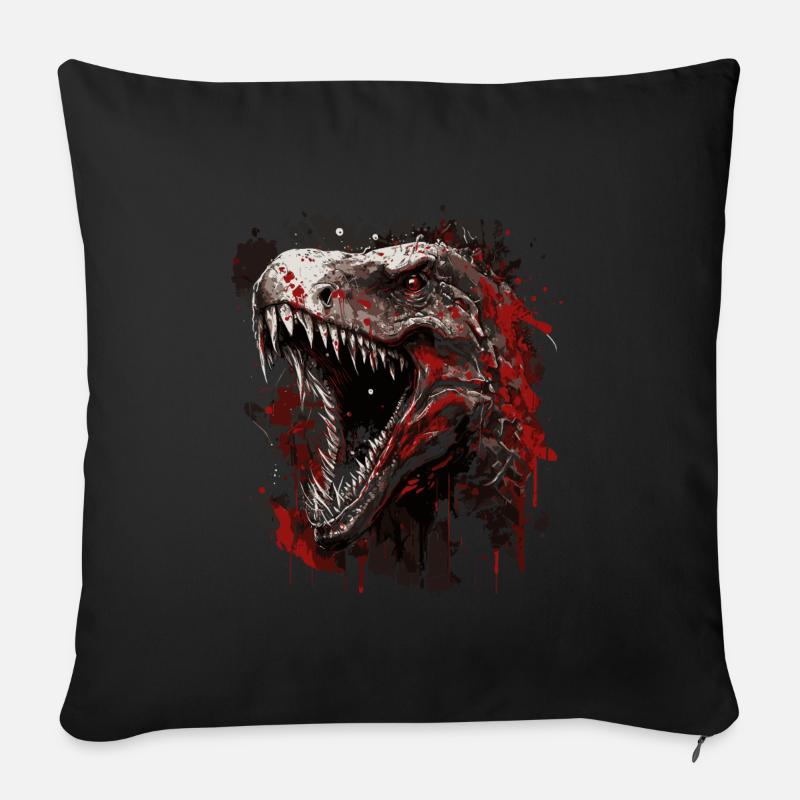 T-Rex mit schlechter Laune - Sofakissenbezug 45 x 45 cm - Schwarz