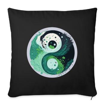Yin Yang - Sofakissenbezug 45 x 45 cm - Schwarz - Vorne