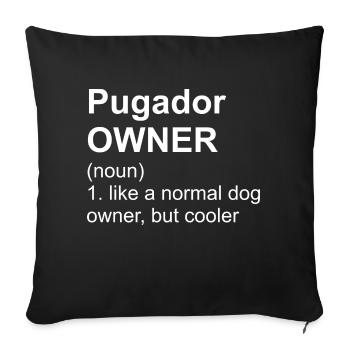 Pugador Owner I Mops Labrador Mix - Sofakissenbezug 45 x 45 cm - Schwarz - Vorne
