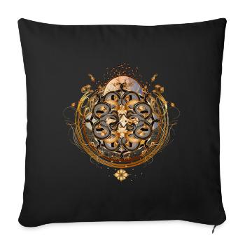 magical amulet with golden snake symbol - Sofa pillowcase 17,3'' x 17,3'' (45 x 45 cm) - black - Front