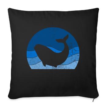 Retro Wahle Watching Humpback Blue Sperm Wahle - Sofakissenbezug 45 x 45 cm - Schwarz - Vorne