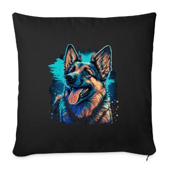 German Shepherd - Sofa pillowcase 17,3'' x 17,3'' (45 x 45 cm) - black - Front