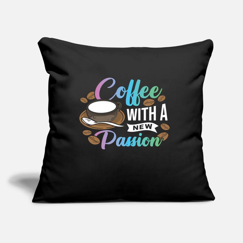 Un café avec une nouvelle passion Housse de coussin décorative 45 x 45 cm