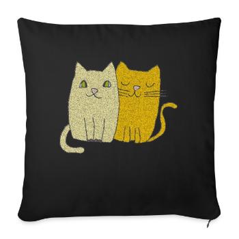 L’amour des chats - Housse de coussin décorative 45 x 45 cm - noir - Devant