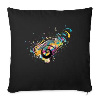 Music madness - Sofa pillowcase 17,3'' x 17,3'' (45 x 45 cm) - black - Front