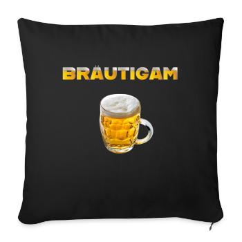 Bräutigam Bierkrug - Sofakissenbezug 45 x 45 cm - Schwarz - Vorne