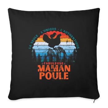Fabuleuse Maman Poule - Housse de coussin décorative 45 x 45 cm - noir - Devant