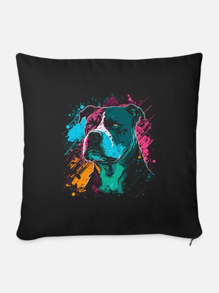 American Staffordshire Terrier - Sofakissenbezug 45 x 45 cm - Schwarz