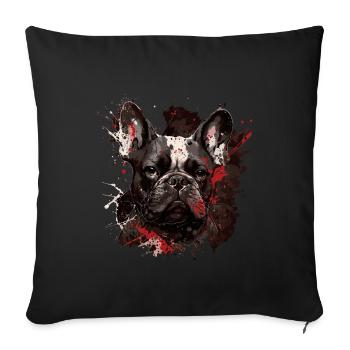 French Bulldog - Sofa pillowcase 17,3'' x 17,3'' (45 x 45 cm) - black - Front