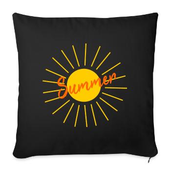 Plage d’été du soleil - Housse de coussin décorative 45 x 45 cm - noir - Devant