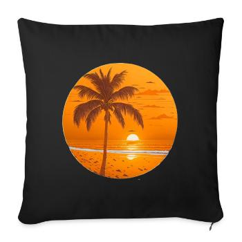 Coucher de soleil - Housse de coussin décorative 45 x 45 cm - noir - Devant