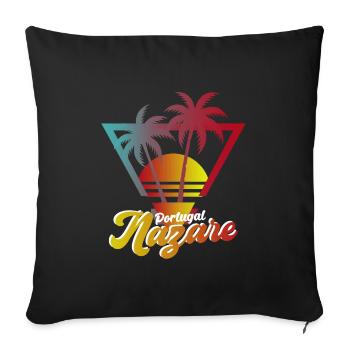 Nazare Surf Paradise Portugal - Housse de coussin décorative 45 x 45 cm - noir - Devant