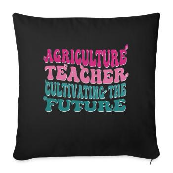 La formation des enseignants agricoles de demain - Housse de coussin décorative 45 x 45 cm - noir - Devant