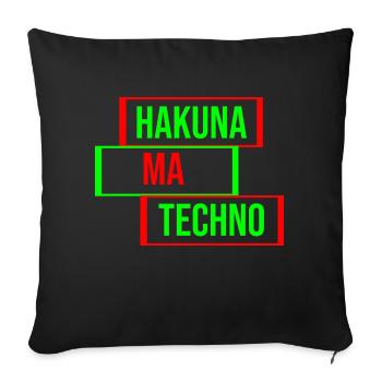Citation de musique techno - Housse de coussin décorative 45 x 45 cm - noir - Devant