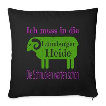Lüneburger Heide Motiv - Sofakissenbezug 45 x 45 cm - Schwarz - Vorne