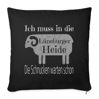 Lüneburger Heide Silhouette T-Shirt - Sofakissenbezug 45 x 45 cm - Schwarz - Vorne