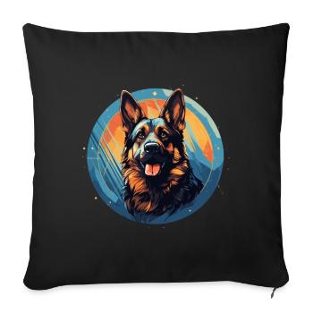 German Shepherd - Sofa pillowcase 17,3'' x 17,3'' (45 x 45 cm) - black - Front