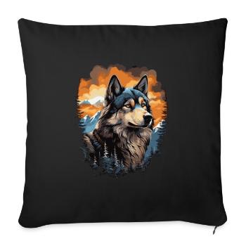 chien Malamute d'Alaska - Housse de coussin décorative 45 x 45 cm - noir - Devant