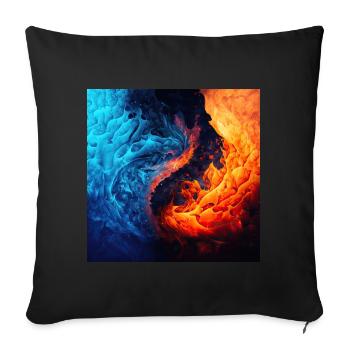 Water And Flame Pattern - Sofa pillowcase 17,3'' x 17,3'' (45 x 45 cm) - black - Front
