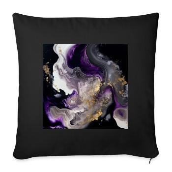 Purple And Gold Paint Swirl Pattern - Sofa pillowcase 17,3'' x 17,3'' (45 x 45 cm) - black - Front