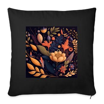 Botanicals Blumenmuster - Sofakissenbezug 45 x 45 cm - Schwarz - Vorne