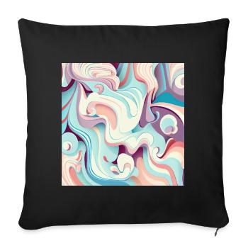 Pastel Multicolored Abstract Swirl Pattern - Sofa pillowcase 17,3'' x 17,3'' (45 x 45 cm) - black - Front