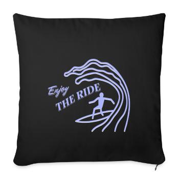 Profitez de la balade pour les surfeurs - Housse de coussin décorative 45 x 45 cm - noir - Devant
