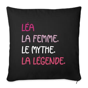 La femme le mythe léa - Housse de coussin décorative 45 x 45 cm - noir - Devant
