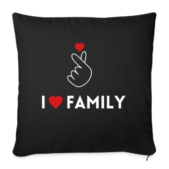i love family - Housse de coussin décorative 45 x 45 cm - noir - Devant