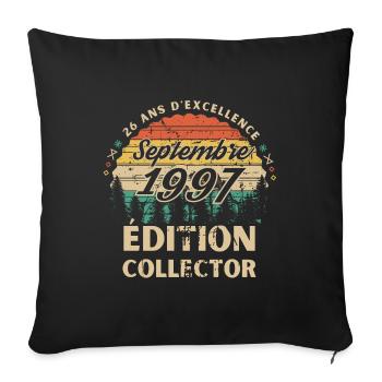 26 ans Septembre 1998 édition collector - Housse de coussin décorative 45 x 45 cm - noir - Devant
