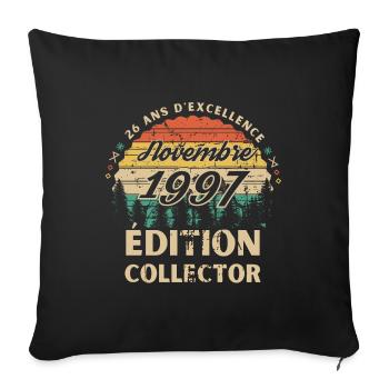 Anniversaire 26ans Novembre 1998 édition collector - Housse de coussin décorative 45 x 45 cm - noir - Devant